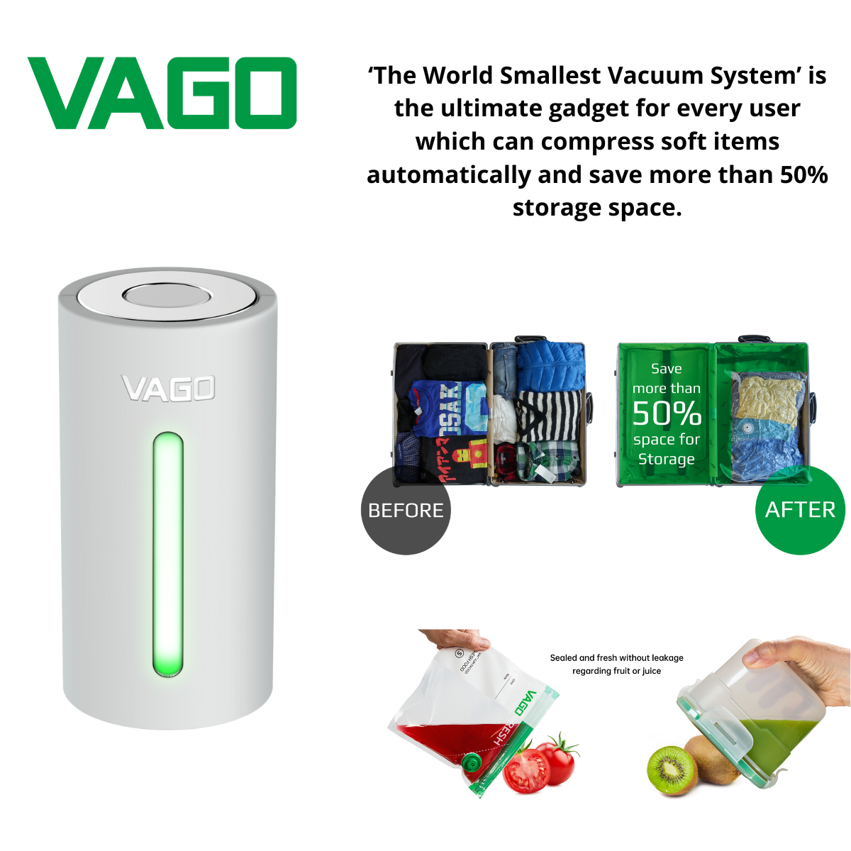 Travel vacuum storage bag two-in-large (L) *requires use with VAGO micro  vacuum compressor - Shop vago-tw Storage - Pinkoi